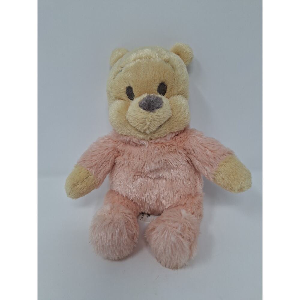 Vtg Disney Parks Winnie the Pooh Baby Chime Rattle Plush-Pink-Collectible. 10”